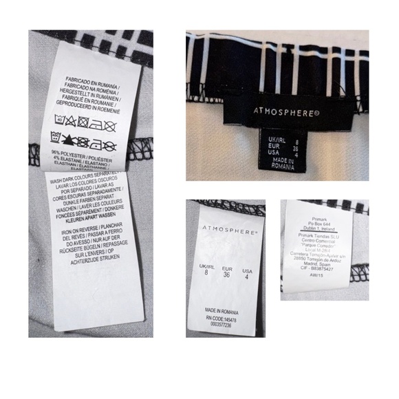 💙 3/$21 Atmosphere Black & White Plaid Pencil Skirt (Size 4) - Picture 5 of 6